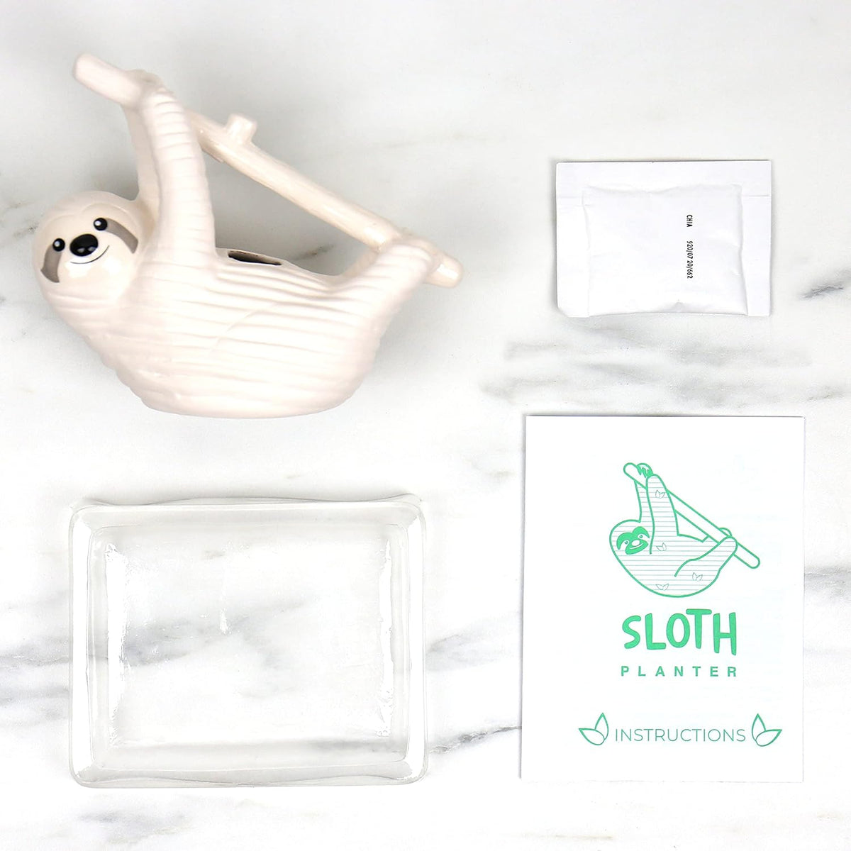 Sloth Ceramic Planter - Desktop Sprouting Chia Pet Plant Pot - Gift Republic