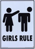 Metal Tin Sign "GIRLS RULE" Funny Bedroom Office Wall Decor Gift #D-101