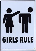 Metal Tin Sign "GIRLS RULE" Funny Bedroom Office Wall Decor Gift #D-101
