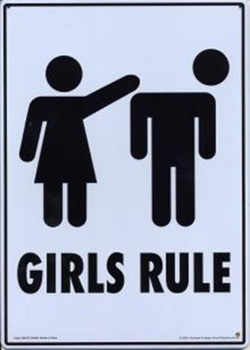 Metal Tin Sign "GIRLS RULE" Funny Bedroom Office Wall Decor Gift #D-101