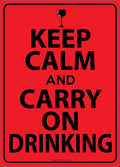 Metal Tin Sign "Keep Calm & Carry on Drinking" Funny Kitchen Wall Decor #G-101