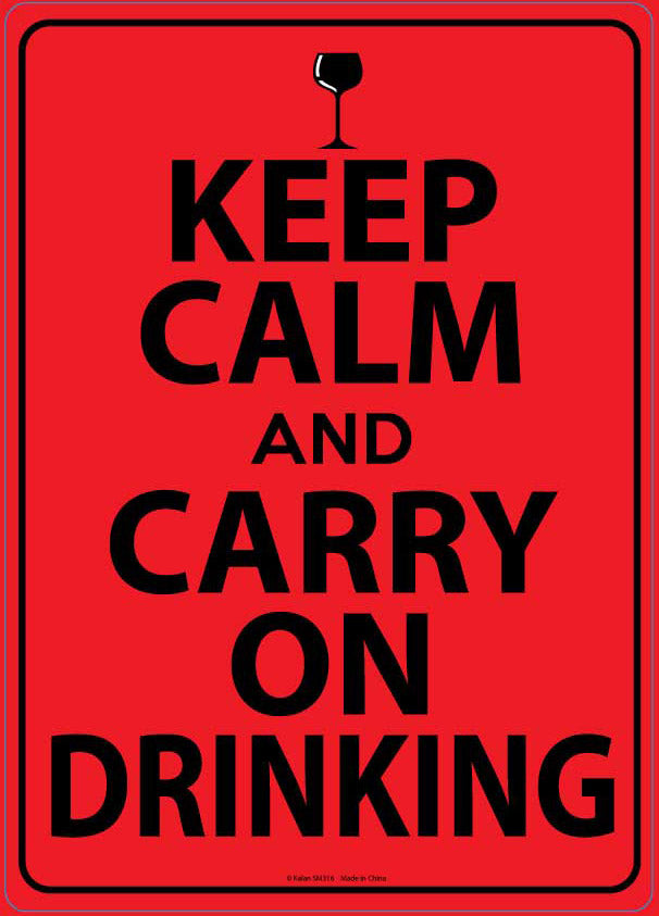 Metal Tin Sign "Keep Calm & Carry on Drinking" Funny Kitchen Wall Decor #G-101