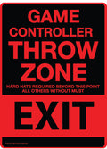 Metal Tin Sign "Game Controller THROW ZONE" Bedroom Gamer Wall Decor #F-101