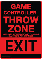 Metal Tin Sign "Game Controller THROW ZONE" Bedroom Gamer Wall Decor #F-101