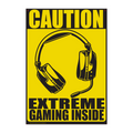 Metal Tin Sign "Caution: Extreme Gaming Inside" Bedroom Gamer Wall Decor #H-21
