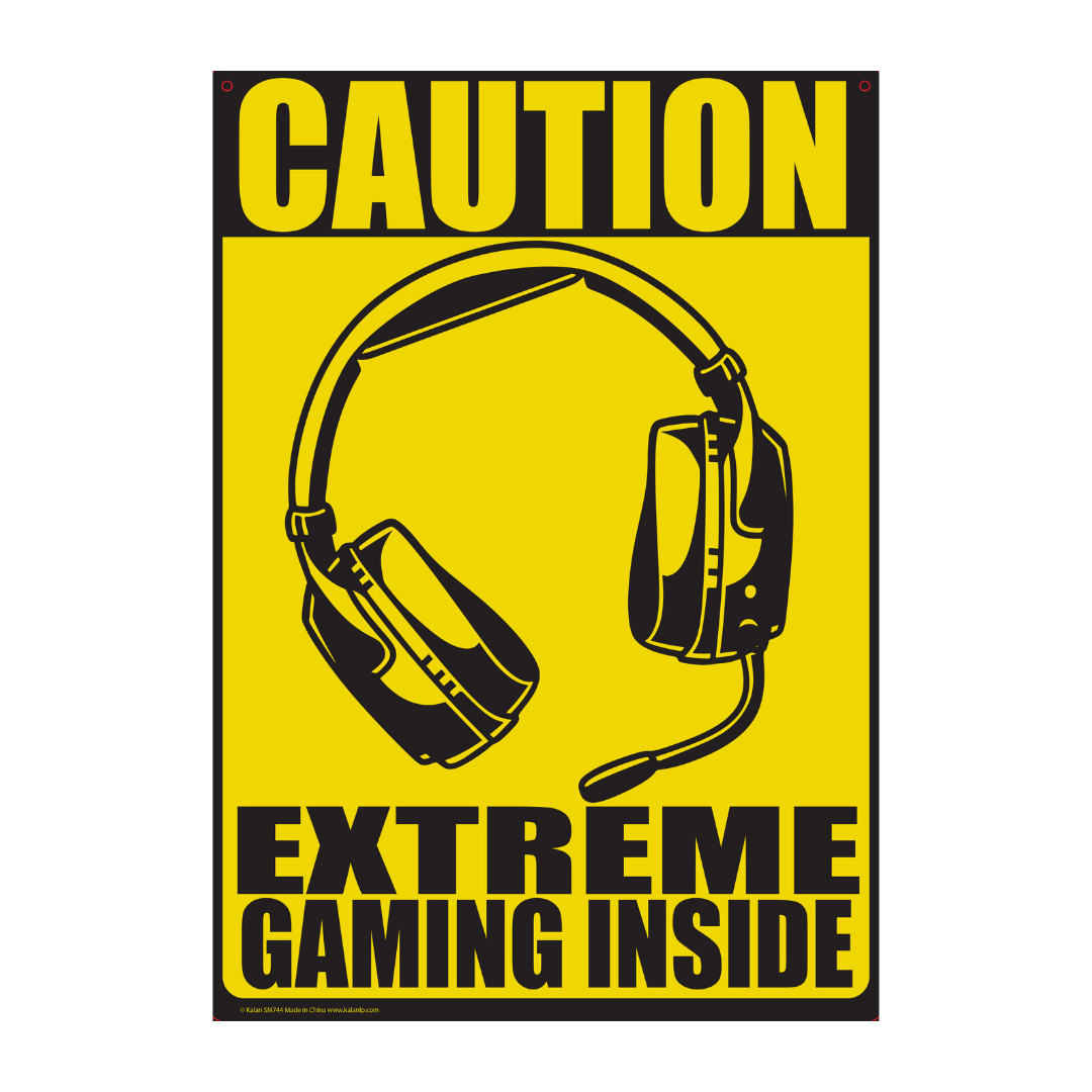 Metal Tin Sign "Caution: Extreme Gaming Inside" Bedroom Gamer Wall Decor #H-21