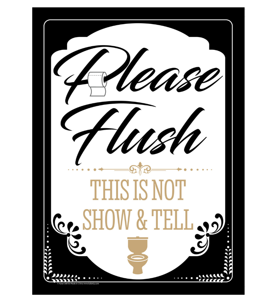PLEASE FLUSH: This Is Not Show & Tell – Fun Metal Tin Sign for Bathrooms #F41 🚽💩