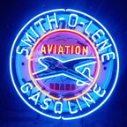 Blue Smith-o-lene Gasoline Aviation Brand Neon Signs Light