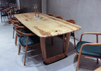 Rustic Solid Chestnut Wood Dining Table with Chestnut Legs