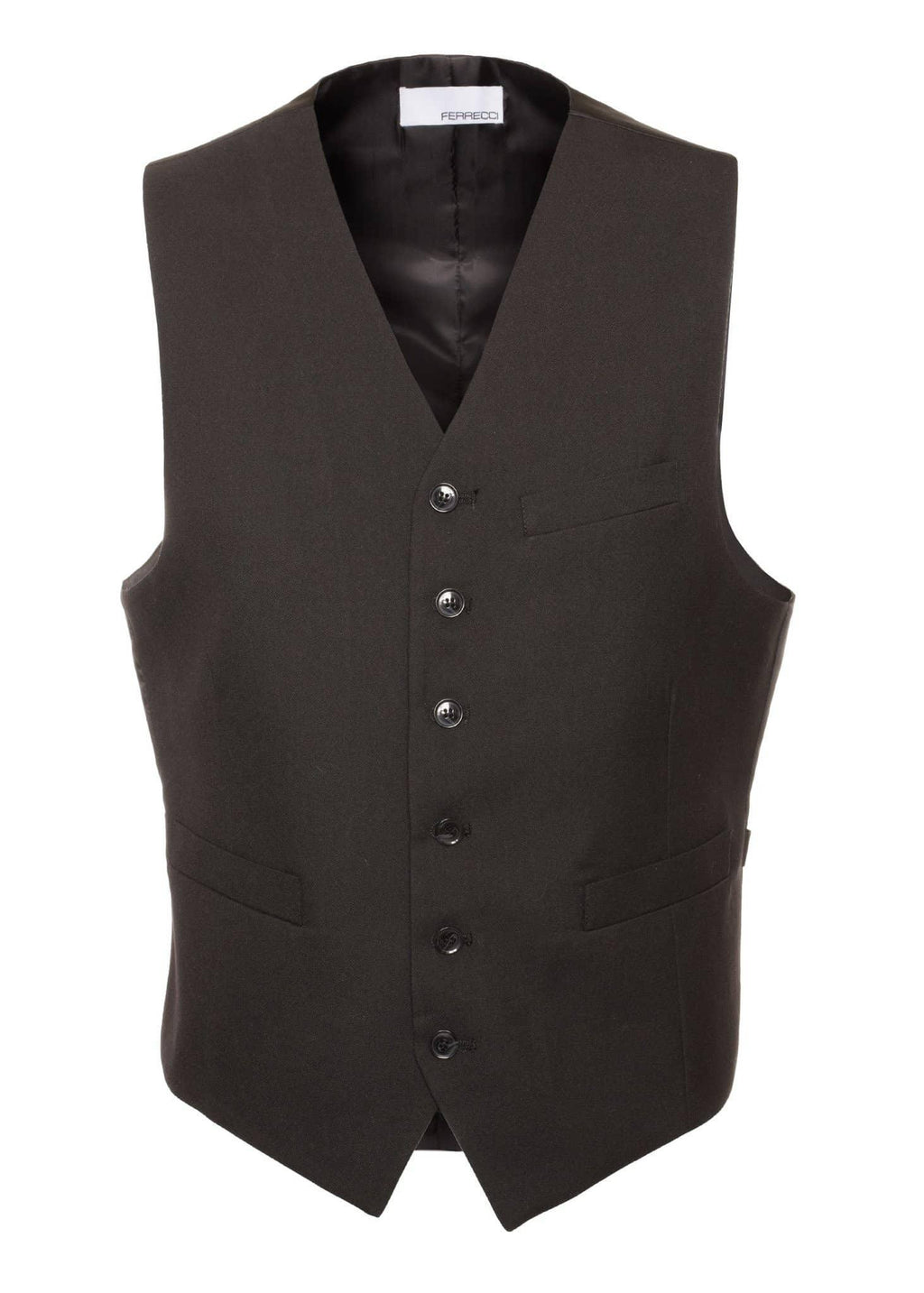 Men's Black Vest - Solo Adjustable Suit Vest & Waistcoat for Wedding, Groomsmen & Prom, Sizes 36-52 | Ferrecci