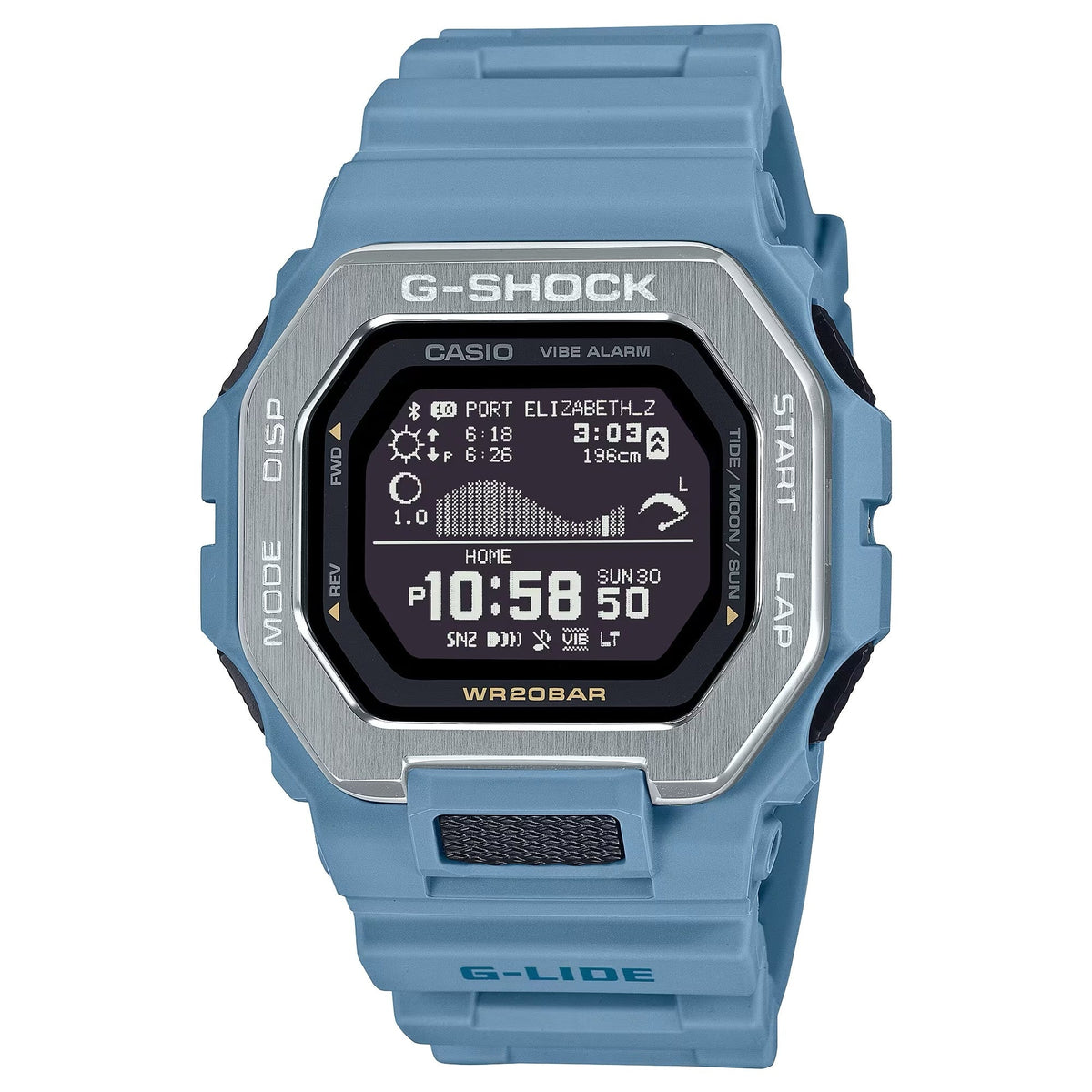 Casio Men's G-Shock G-Lide Digital Surf Watch with Blue Band - GBX-100-2