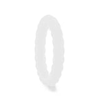 SNOW Stackable Twist Silicone Ring for Women White Comfort Fit Hypoallergenic Thorsten - 2mm