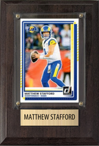 Matthew Stafford Los Angeles Rams Fan Gift Plaque 4x6 1 Card Prizm, Donruss, Score 2024 2025 2026