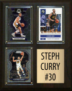 Steph Curry 3 Card Plaque Donruss Hoops Fleer Topps 2024 2025 2026 Golden State Warriors