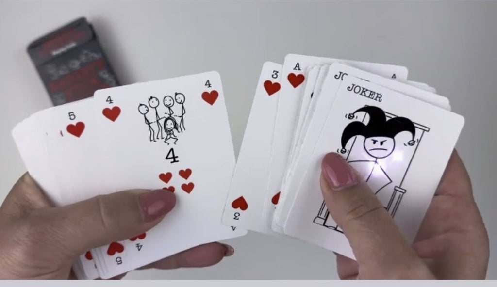 🔥 Naughty Stick Figure Playing Deck of Cards - Adult Funny Gag Gift Party Humor