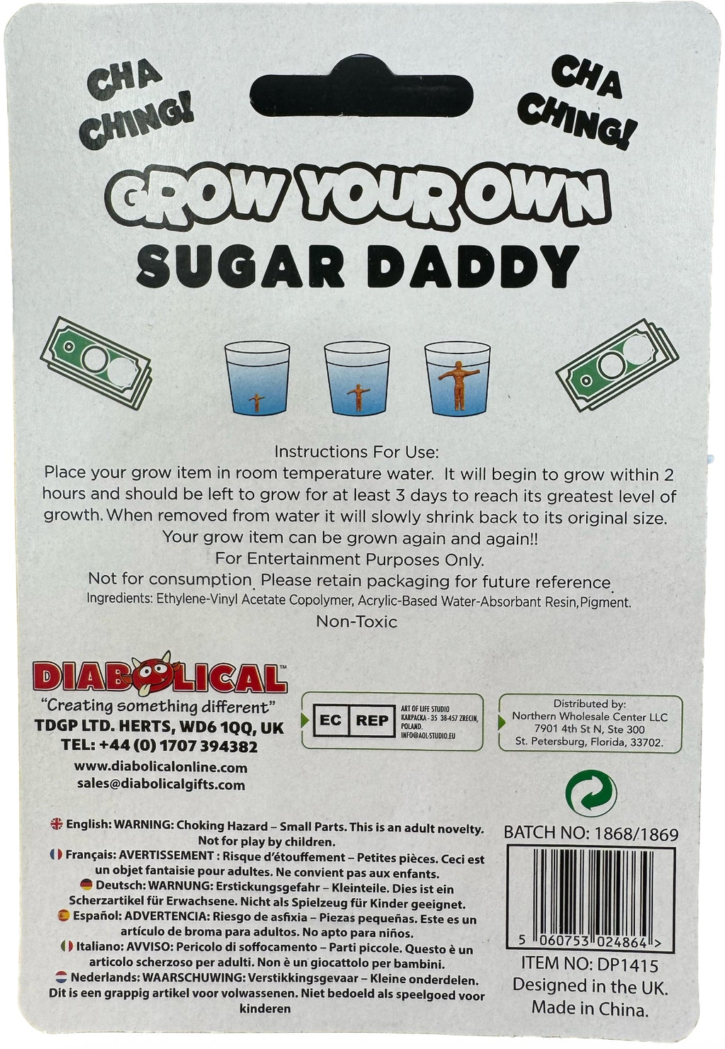 Grow Your Own 💎 Sugar Daddy 👠 Gag Gift Portable Funny Novelty Prank Joke 💰😂