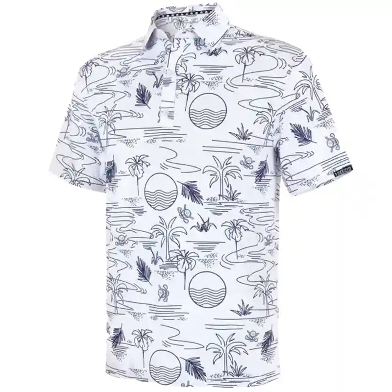 Summertime Cool-Stretch Men's Golf Shirt - White