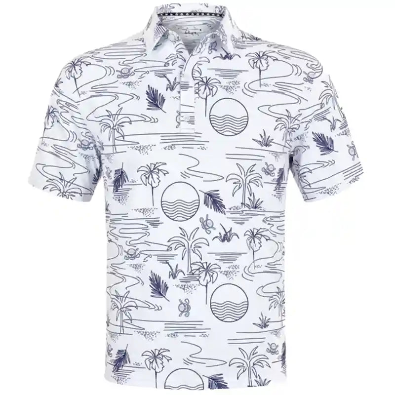 Summertime Cool-Stretch Men's Golf Shirt - White