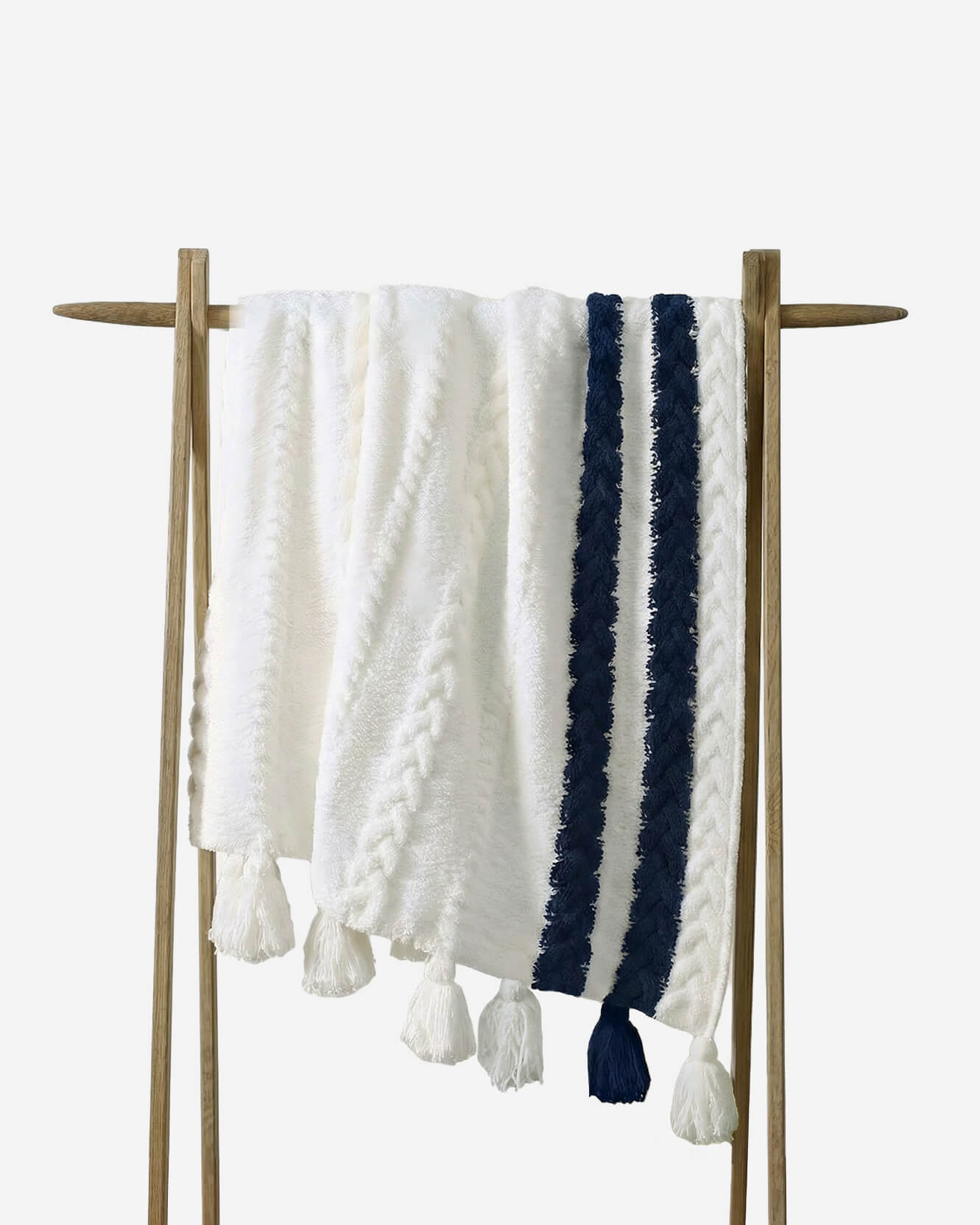 Snug Braided Two-Stripes Throw