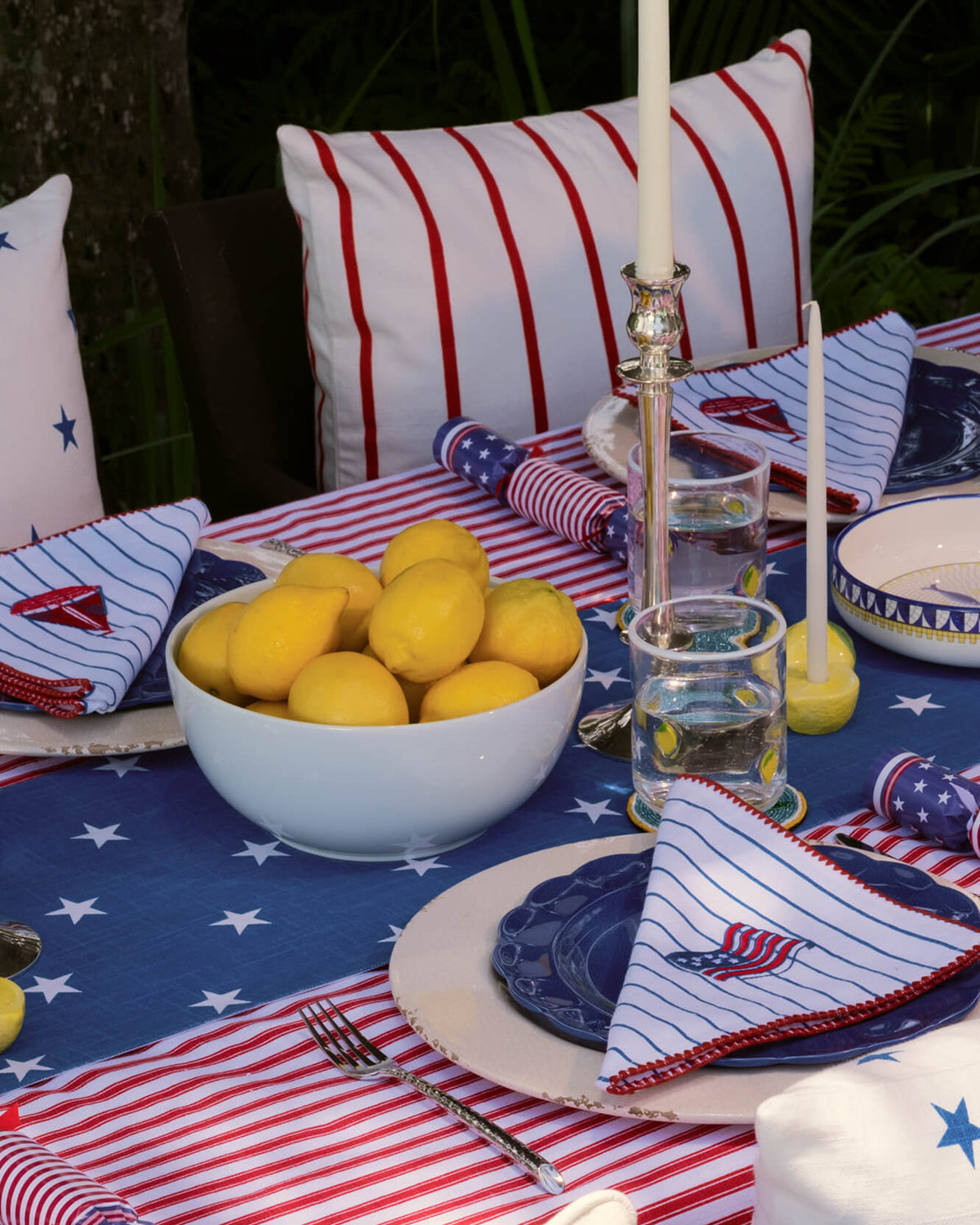 Coastal Americana Stripe Throw Pillow