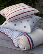 Coastal Americana Wavy Trim Throw Pillow