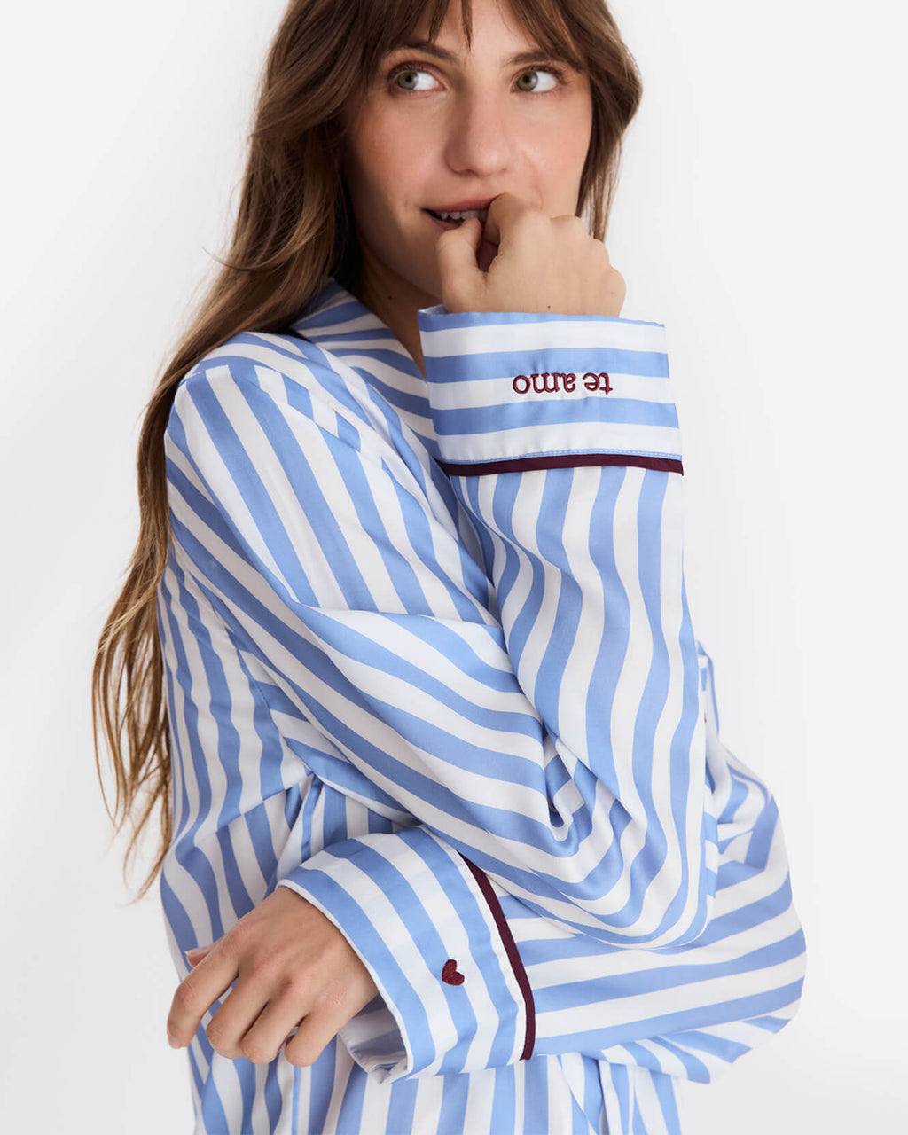 Silky Lyocell Lovely Stripes Long Pajama Set