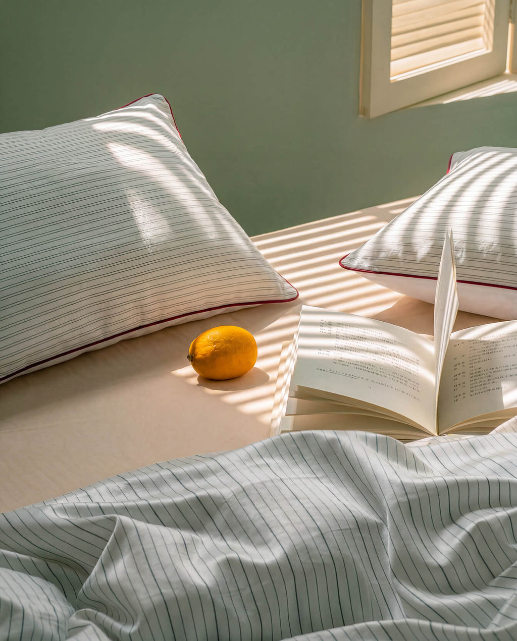 Mare Stripe Silky Lyocell Fitted Sheet Set