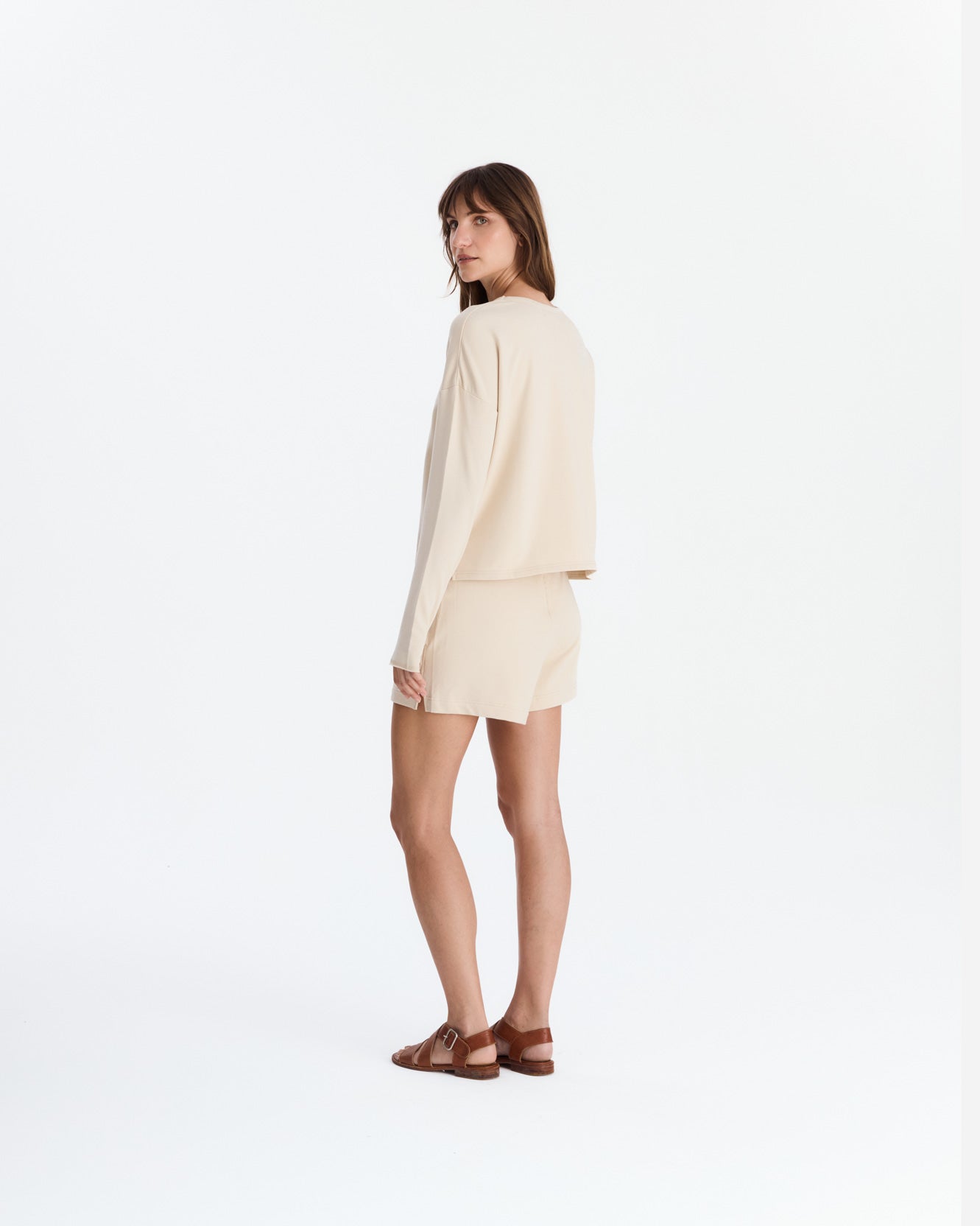 Light French Terry Long-Sleeved Top
