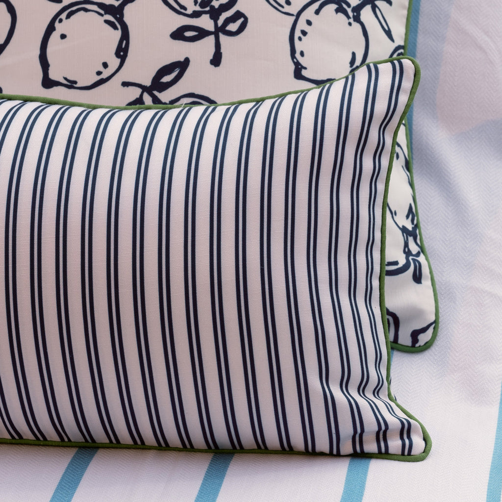 Striped Outdoor Small Lumbar Pillow