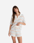 Lido Stripe Cloud Crochet Polo Shirt