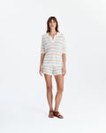 Lido Stripe Cloud Crochet Polo Shirt