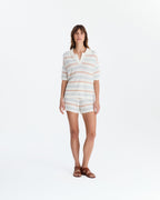 Lido Stripe Cloud Crochet Polo Shirt