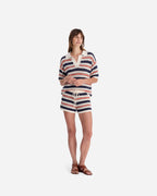 Notte Stripe Cloud Crochet Shorts