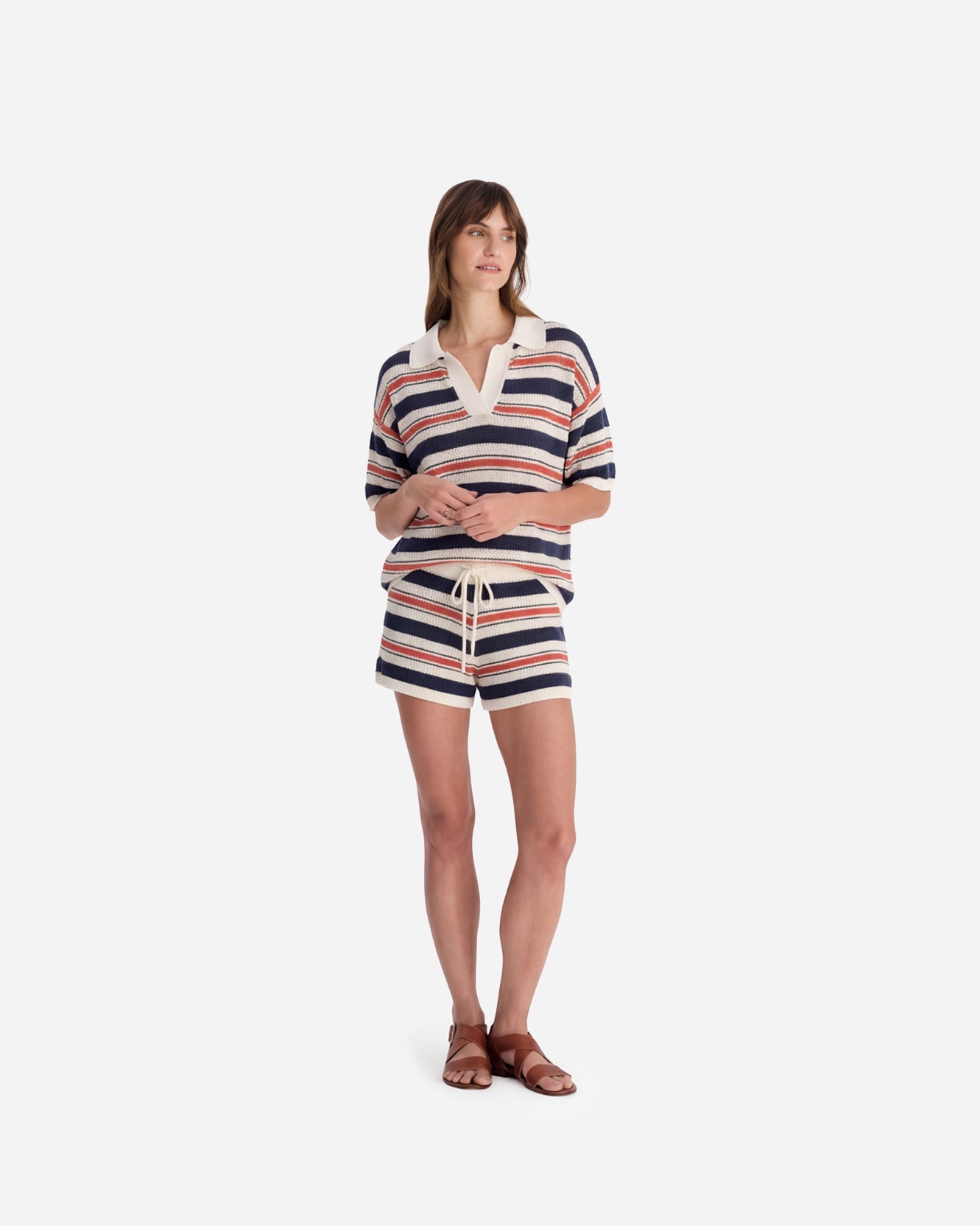 Notte Stripe Cloud Crochet Shorts