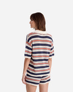 Notte Stripe Cloud Crochet Polo Shirt