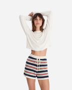 Notte Stripe Cloud Crochet Shorts