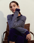 Striped Cloud Cool Light Cropped Sweater