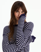 Striped Cloud Cool Light Cropped Sweater