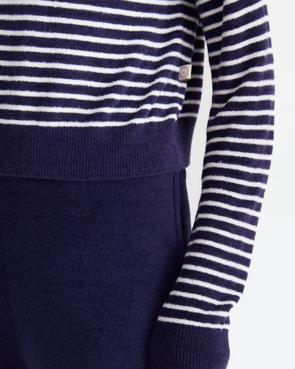 Striped Cloud Cool Light Cropped Sweater