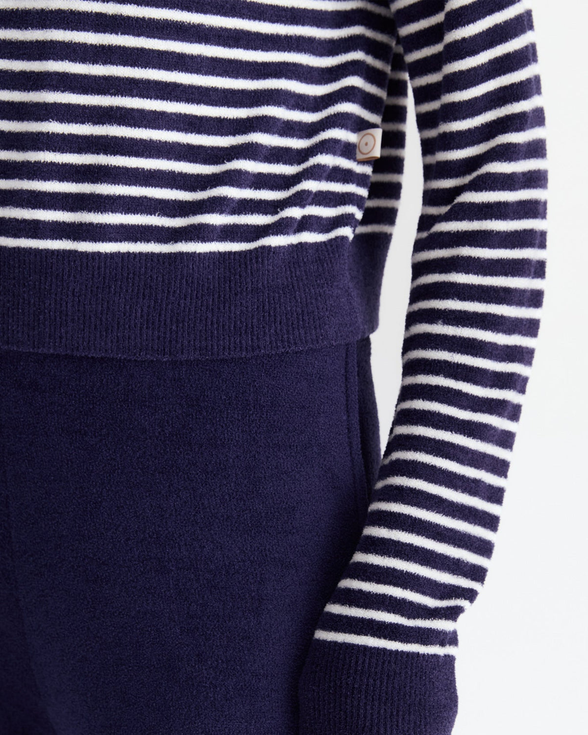 Striped Cloud Cool Light Cropped Sweater