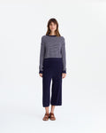 Striped Cloud Cool Light Cropped Sweater