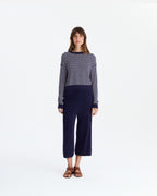 Striped Cloud Cool Light Cropped Sweater