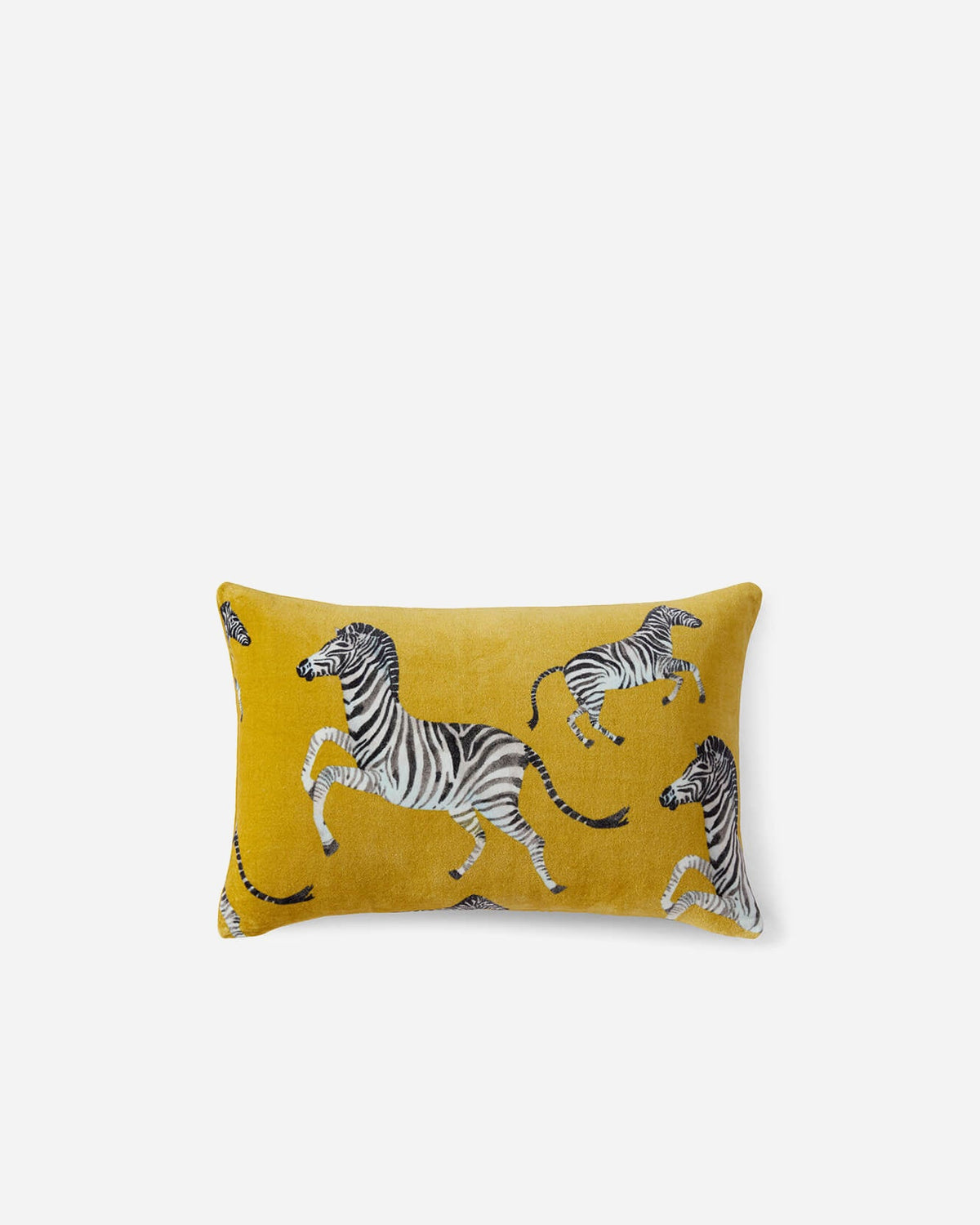 Velvet Watercolor Zebra Small Lumbar Pillow