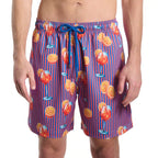 Men’s Premium Compression-Lined Hybrid Shorts – Sunset Spritz - Ocean and Heat