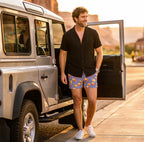 Men’s Premium Compression-Lined Hybrid Shorts – Sunset Spritz-Surf and Storm