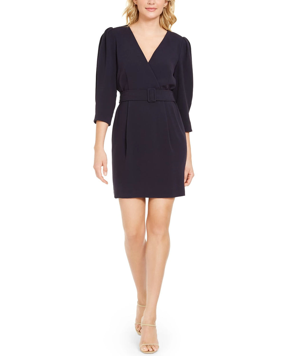 Marella Women's Belted Surplice Dress Navy Size 6