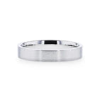 ARISTOCRAT Silver Brushed Finish Flat Style Wedding Band - 4mm & 8mm