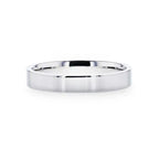 ARGENT Silver Polished Finish Flat Style Wedding Band - 4mm & 8mm
