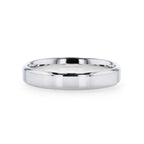 LUCID Silver Polished Finish Flat Center Wedding Band With Beveled Edges - 4mm & 8mm