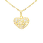 Cubic Zirconia 14K Gold Filled Heart Pendant Necklace Set
